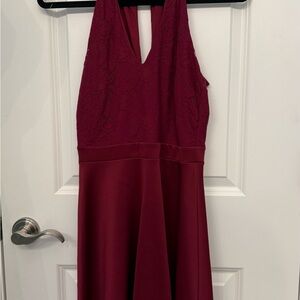 Francesca's Collections Deep Red Lace Dress